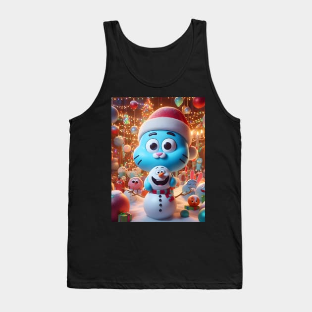 Whimsical Wonderland Unleashed: Gumball Christmas Art for Iconic Cartoon Holiday Designs! Tank Top by insaneLEDP